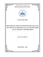 Phân tích các nhân tố ảnh hưởng đến việc tuân thủ thuế xuất nhập khẩu của doanh nghiệp tại cục hải quan tỉnh bình định 