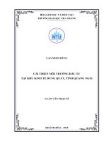 Cải thiện môi trường đầu tư tại khu kinh tế dung quất, tỉnh quảng ngãi 