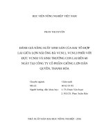 Đánh giá năng suất sinh sản của hai tổ hợp lai giữa lợn nái ông bà VCN 11, VCN 12 phối với đực VCN 03 và sinh trưởng con lai đến 60 ngày tại công ty cổ phần giống lợn dân quyền, thanh hóa 