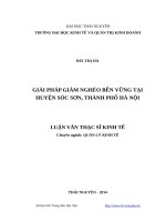 Giải pháp giảm nghèo bền vững tại huyện sóc sơn, thành phố hà nội 