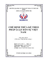 Chế định thừa kế theo pháp luật dân sự Việt Nam