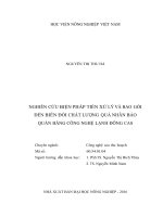 Nghiên cứu biện pháp tiền xử lý và bao gói đến biến đổi chất lượng quả nhãn bảo quản bằng công nghệ lạnh đông CAS 