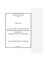 Quản lý dạy học ở trường trung học phổ thông đoan hùng, tỉnh phú thọ theo hướng tiếp cận quản lý chất lượng