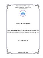 Phát triển dịch vụ thẻ tại ngân hàng thương mại cổ phần công thương việt nam, chi nhánh phú yên 