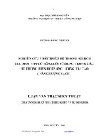Nghiên cứu phát triển hệ thống nghịch lưu một pha có hòa lưới sử dụng trong các hệ thống biến đổi năng lượng tái tạo (năng lượng sạch) 