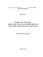 LATS Y HỌC Nghiên cứu ứng dụng phẫu thuật xâm lấn tối thiểu điều trị trượt đốt sống thắt lưng một tầng (FULL TEXT)