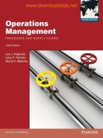 Operations management processes and supply chains 10th by krajewski
