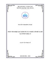 Phân tích hiệu quả kinh tế của nghề lưới rê xa bờ tại tỉnh nghệ an 