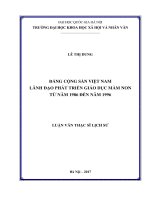 Đảng cộng sản việt nam lãnh đạo phát triển giáo dục mầm non từ năm 1986 đến năm 1996 