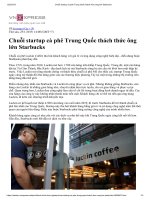 Chuỗi startup cà phê trung quốc thách thức ông lớn starbucks