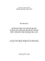 Đánh giá công tác chuyển quyền sử dụng đất trên địa bàn huyện thanh thủy, tỉnh phú thọ giai đoạn 2014 2017 