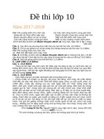 Đề thi lớp 10 năm 2019