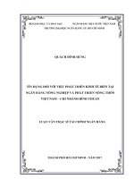 Tín dụng đối với việc phát triển kinh tế biển tại ngân hàng nông nghiệp và phát triển nông thôn việt nam   chi nhánh bình thuận 