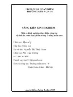 Một số kinh nghiệm thực hiện công tác vệ sinh an toàn thực phẩm trong trường mầm non