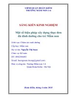 Một số biện pháp xây dựng thực đơn đủ dinh dưỡng cho trẻ mầm non