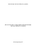 đề án về tổ chức và hoạt động lớp mầm non học viện mặt trời (sun academy) năm 2017 rất hay