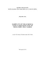 Nghiên cứu kỹ thuật định vị, tách và nhân dạng vùng tô trong phiếu trắc nghiệm 