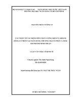 Các nhân tố tác động đến chất lượng dịch vụ khách hàng cá nhân tại ngân hàng thương mại cổ phần á châu   chi nhánh ninh thuận 