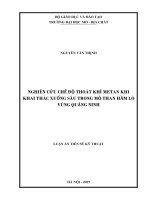 Nghiên cứu chế độ thoát khí metan khi khai thác xuống sâu trong mỏ than hầm lò vùng quảng ninh