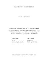 Quản lý ngân sách nhà nước trong triển khai xây dựng cơ sở hạ tầng trên địa bàn huyện thường tín, thành phố hà nội 
