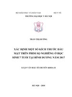Xác định một số kích thước đầu mặt trên phim sọ nghiêng ở học sinh 7 tuổi tại bình dương năm 2017 