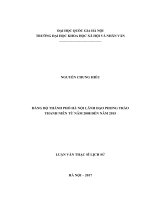 Đảng bộ thành phố hà nội lãnh đạo phong trào thanh niên từ năm 2008 đến năm 2015 