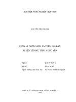 Quản lý ngân sách xã trên địa bàn huyện yên mỹ, tỉnh hưng yên 