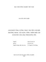 Giải pháp tăng cường thực thi tiêu chí môi trường trong xây dựng nông thôn mới cấp xã huyện văn lâm, tỉnh hưng yên 