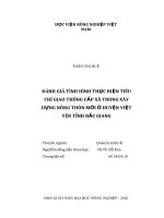 Đánh giá tình hình thực hiện tiêu chí giao thông cấp xã trong xây dựng nông thôn mới ở huyện việt yên tỉnh bắc giang 