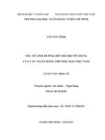 Yếu tố ảnh hưởng đến rủi ro tín dụng của các ngân hàng thương mại việt nam 