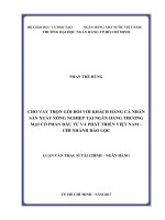 Cho vay trọn gói đối với khách hàng cá nhân sản xuất nông nghiệp tại ngân hàng thương mại cổ phần đầu tư và phát triển việt nam   chi nhánh bảo lộc 