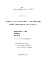 Đánh giá kết quả sớm phẫu thuật cắt gan điều trị u gan trẻ em tại bệnh viện nhi trung ương  
