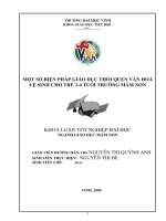 Một số biện pháp giáo dục thói quen văn hóa vệ sinh cho trẻ 3  4 tuổi trường mầm non