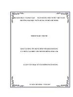 Chất lượng tín dụng đối với khách hàng cá nhân tại BIDV chi nhánh đông đắk lắk  