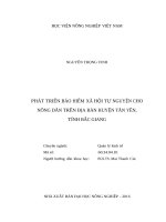 Phát triển bảo hiểm xã hội tự nguyện cho nông dân trên địa bàn huyện tân yên, tỉnh bắc giang 