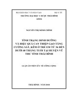 Tình trạng dinh dưỡng và hiệu quả can thiệp gạo tăng cường sắt, kẽm ở trẻ em từ 36 đến dưới 60 tháng tuổi tại huyện vũ thư tỉnh thái bình 