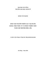Đào tạo nguồn nhân lực tại ngân hàng TMCP đầu tư và phát triển việt nam   chi nhánh đắk lắk 