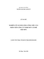 Nghiên cứu về sự hài lòng công việc của nhân viên trong công ty TNHH MTV cà phê việt đức tại đắk lắk 