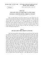 BÁO CÁO TỔNG KẾT CÔNG TÁC KHOA HỌC VÀ CÔNG NGHỆ NĂM 2016 VÀ PHƯƠNG HƯỚNG, NHIỆM VỤ NĂM 2017