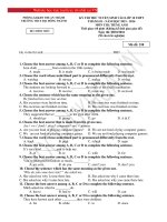 đề thi vào 10 tiếng anh