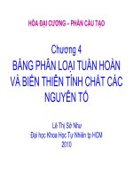 bài giảng hóa đại cương chương 4  bảng phân loại tuần hoàn và tính chất các nguyên tố