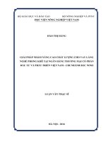 Giải pháp nâng cao chất lượng cho vay làng nghề Phong Khê tại ngân hàng thương mại Cổ phần đầu tư và Phát triển Việt Nam  Chi nhánh Bắc Ninh