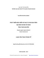 Phát triển bảo hiểm xã hội tự nguyện trên địa bàn huyện võ nhai tỉnh thái nguyên 