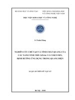Nghiên cứu chế tạo và tính chất quang của các nano tinh thể bán dẫn cdtese và curcumin, định hướng ứng dụng trong quang điện