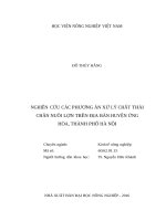 Nghiên cứu các phương án xử lý chất thải chăn nuôi lợn trên địa bàn huyện ứng hòa, thành phố hà nội 