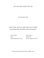 Tăng cường quản lý ngân sách cấp xã trên địa bàn huyện yên định, tỉnh thanh hóa 