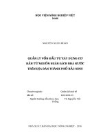 Quản lý vốn đầu tư xây dựng cơ bản từ nguồn ngân sách nhà nước trên địa bàn thành phố bắc ninh 