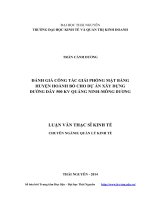 Đánh giá công tác giải phóng mặt bằng huyện hoành bồ cho dự án xây dựng đường dây 500 KV quảng ninh   mông dương 