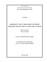 Khó khăn tâm lý trong học tập nhóm theo học chế của sinh viên sư phạm 