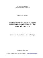 Các biện pháp quản lý hoạt động hội sinh viên tại trường đại học hằng hải việt nam 